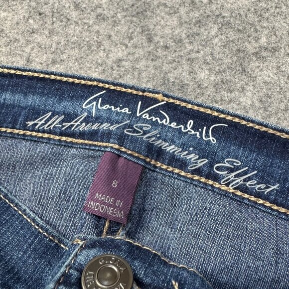 Gloria Vanderbilt Jeans Womens Size 8 Capri Denim Distressed Amanda Skimmer NEW - Picture 3 of 15